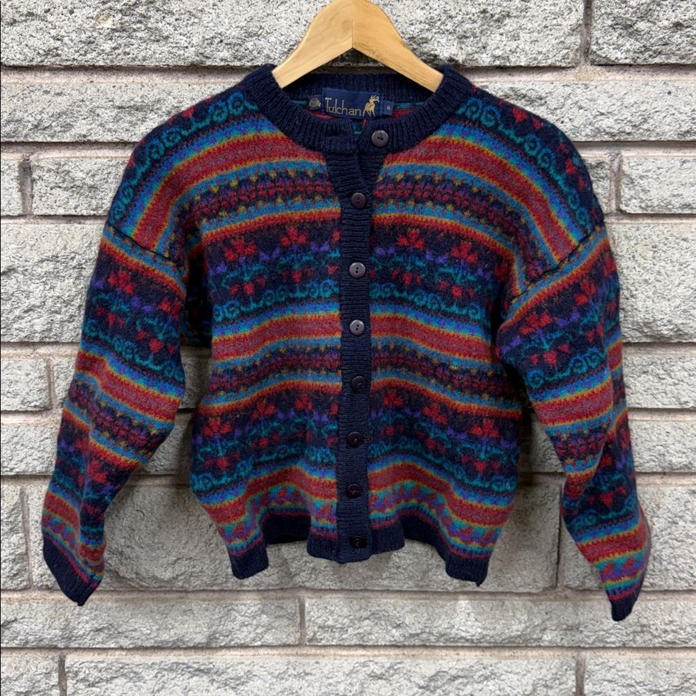 Kids Tulchan unisex wool cardigan sz XL